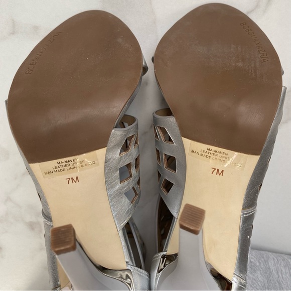 BCBG Maxazria Maven metallic silver heels - Picture 5 of 7